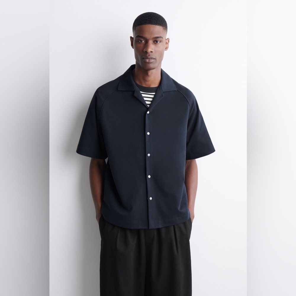 NWT COS Paneled Utility Shirt in Navy